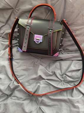 Michael Kors Black Satchel with Neon Trim